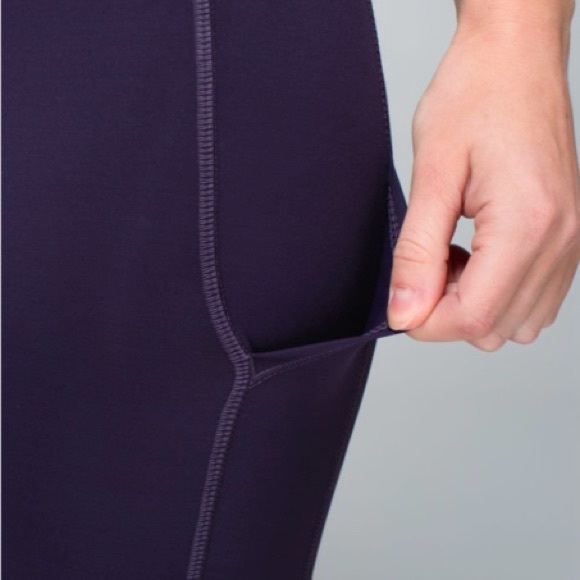 Lululemon Rebel Runner Crop Wee Stripe Heathered Black Grape 4 - Picture 4 of 10